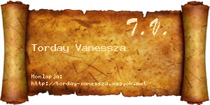 Torday Vanessza névjegykártya